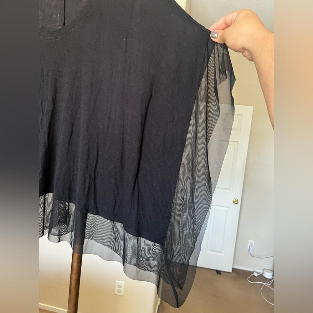 BCBGMaxAzria Black Sheer Top - Picture 5 of 10